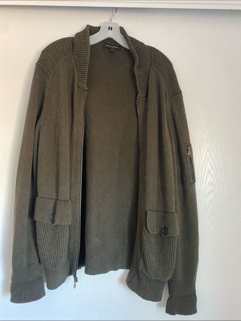 Banana Republic Army Green Cardigan